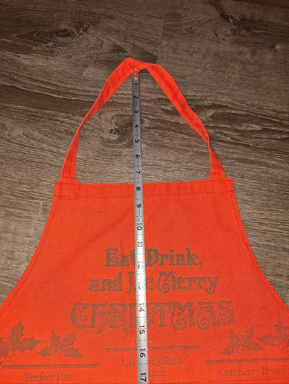 1978 Vintage Christmas Recipe Apron Holiday Apron Eat Drink Be Merry Christmas